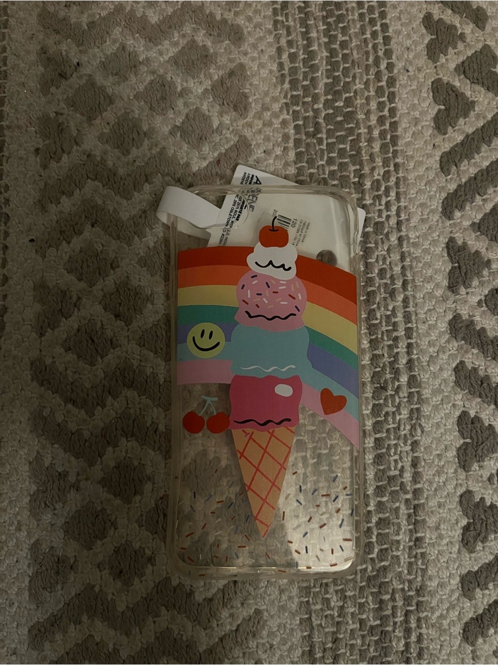 Ardene Clear Ice Cream & Rainbow Phone Case - Pink/Multicolor